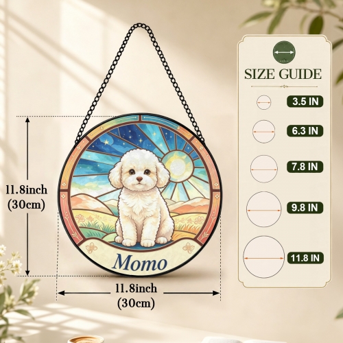 Round Flat Stained‑Glass Suncatcher 11.8" x 11.8" | Ships from USA