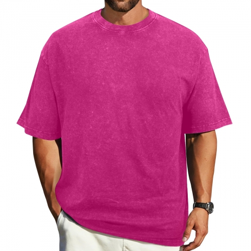 Men's Washed Cotton T-Shirt ( Back Printing )（Model T92）| Ships from USA