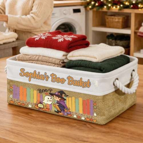 Custom Beige Storage Basket ( Large )