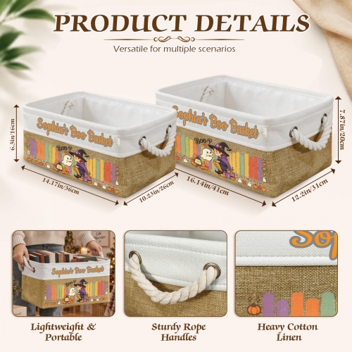 Custom Beige Storage Basket ( Large )