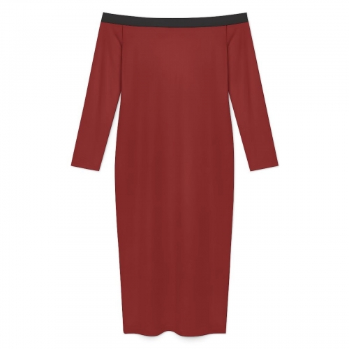 Off-Shoulder Long Sleeve Maxi Dress