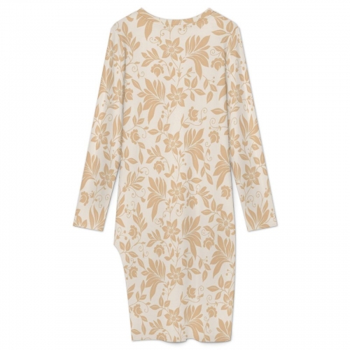 Long Sleeve Slit Bodycon Midi Dress