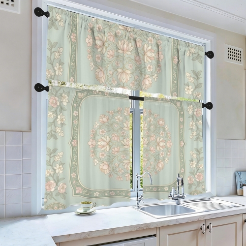 Polyester Peach Skin Curtain Set
