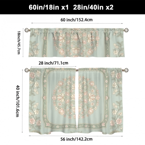 Polyester Peach Skin Curtain Set