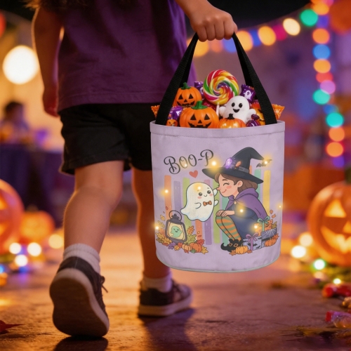 Halloween Warm White LED Light-Up Candy Bag
