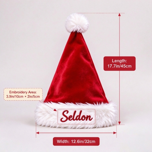 Personalized Embroidered Santa Hat