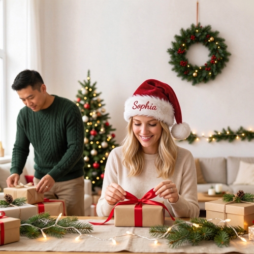 Personalized Embroidered Santa Hat