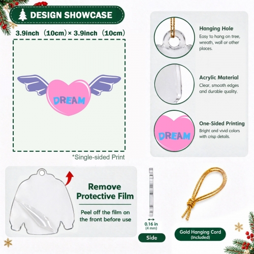 Custom Shaped Acrylic Ornament 10cm