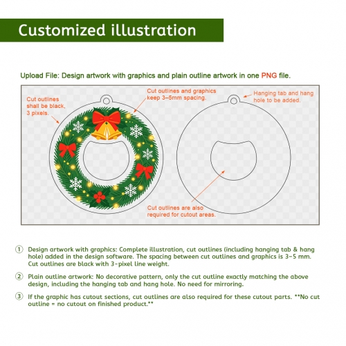 Custom Shaped Acrylic Ornament 10cm