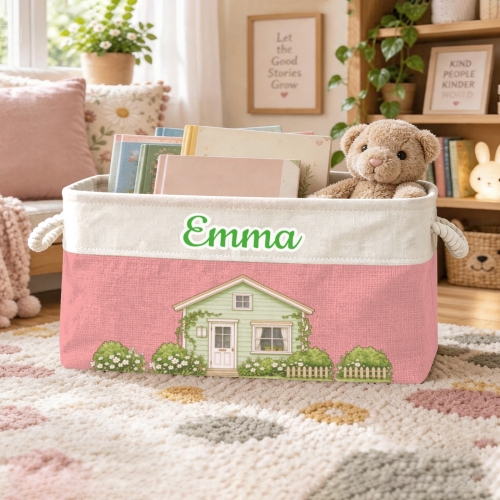 Custom Light Pink Storage Basket ( Small )