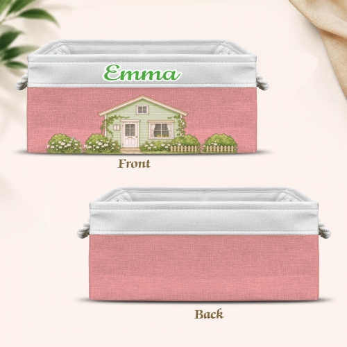 Custom Light Pink Storage Basket ( Small )