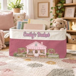 Custom Pink Storage Basket ( Small )