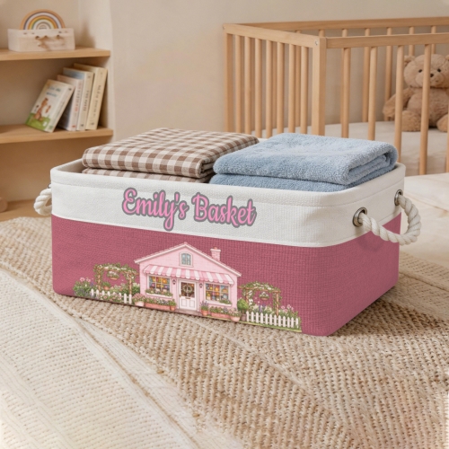 Custom Pink Storage Basket ( Small )