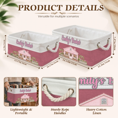 Custom Pink Storage Basket ( Small )