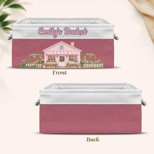 Custom Pink Storage Basket ( Small )