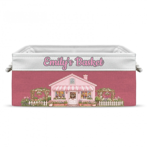 Custom Pink Storage Basket ( Small )