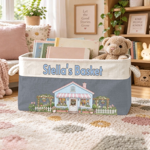 Custom Light Blue Storage Basket ( Small )
