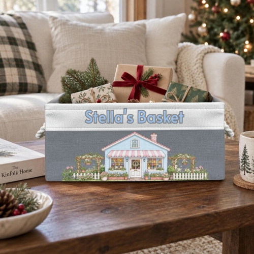 Custom Light Blue Storage Basket ( Small )