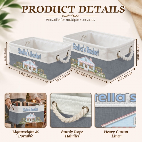 Custom Light Blue Storage Basket ( Small )