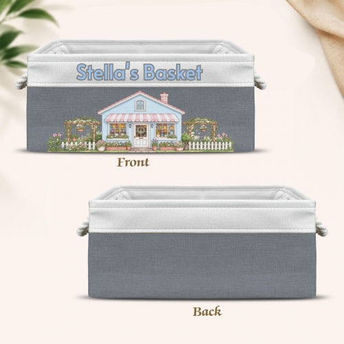 Custom Light Blue Storage Basket ( Small )