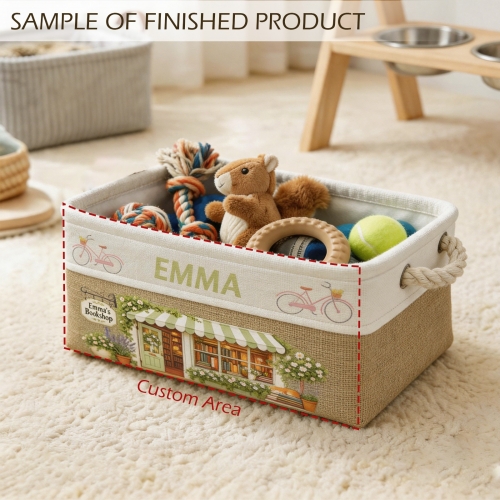 Custom Light Blue Storage Basket ( Small )