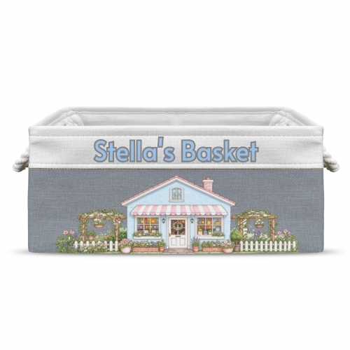 Custom Light Blue Storage Basket ( Small )