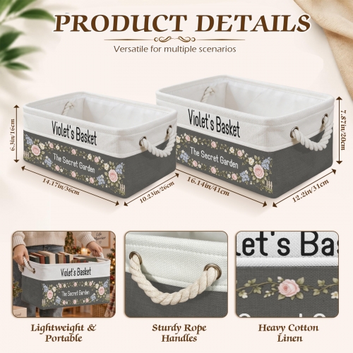 Custom Grey Storage Basket ( Small )
