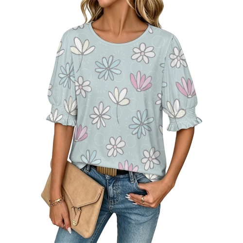 Women's Smocked Cuff Shirt