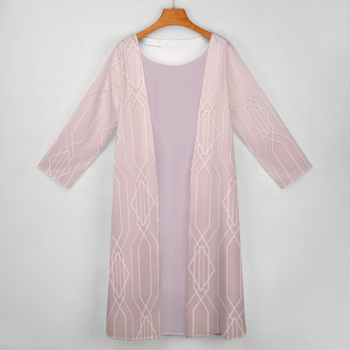 Sleeveless Midi Dress & Open Front Cardigan Set