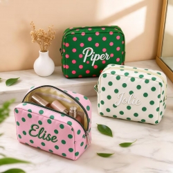 Personalized Polka Dot Cosmetic Bag