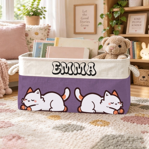 Custom Purple Storage Basket ( Small )