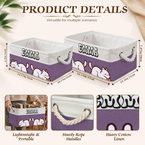 Custom Purple Storage Basket ( Small )