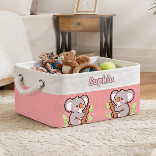 Custom Light Pink Storage Basket ( Large )