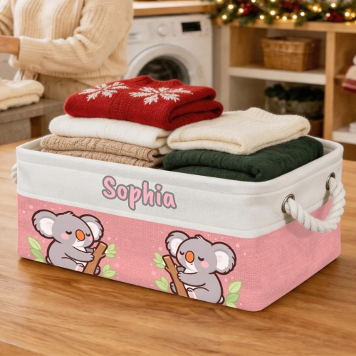 Custom Light Pink Storage Basket ( Large )