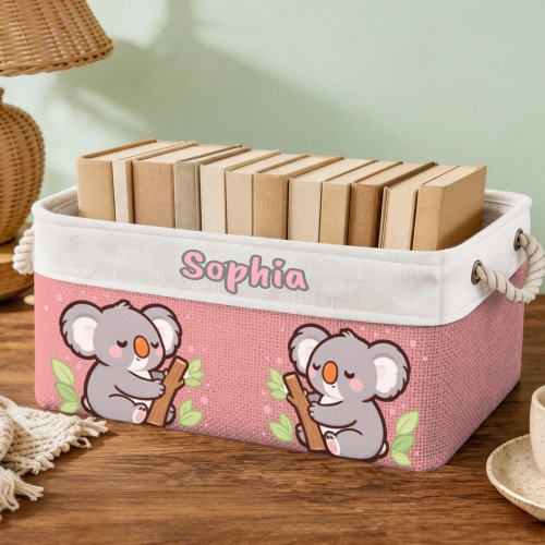 Custom Light Pink Storage Basket ( Large )