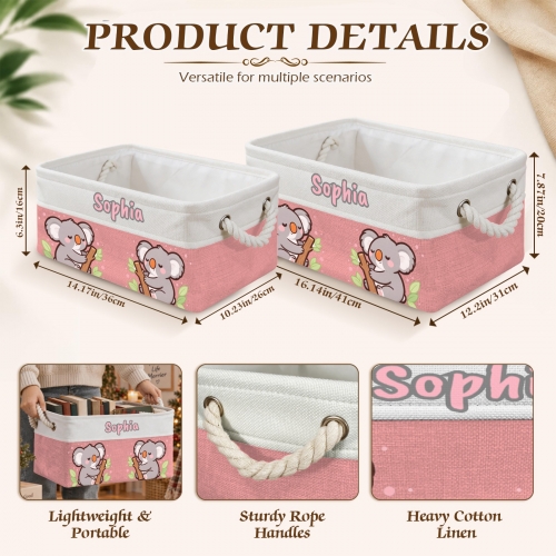 Custom Light Pink Storage Basket ( Large )