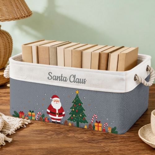Custom Light Blue Storage Basket ( Large )