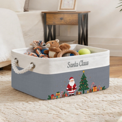Custom Light Blue Storage Basket ( Large )