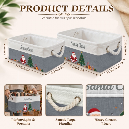 Custom Light Blue Storage Basket ( Large )