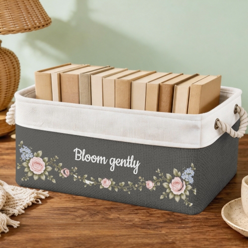 Custom Grey Storage Basket ( Large )