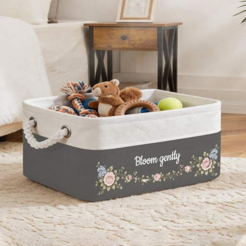Custom Grey Storage Basket ( Large )