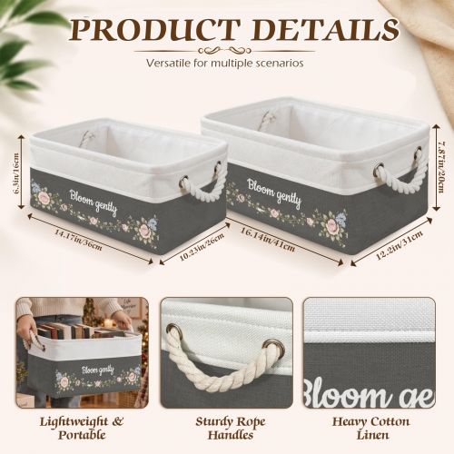 Custom Grey Storage Basket ( Large )