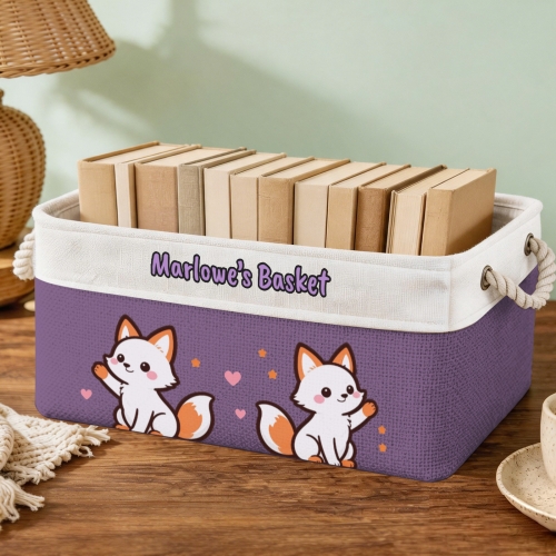 Custom Purple Storage Basket ( Large )