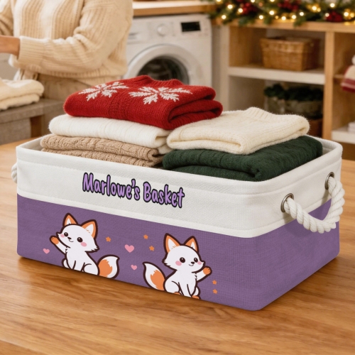 Custom Purple Storage Basket ( Large )