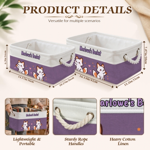 Custom Purple Storage Basket ( Large )