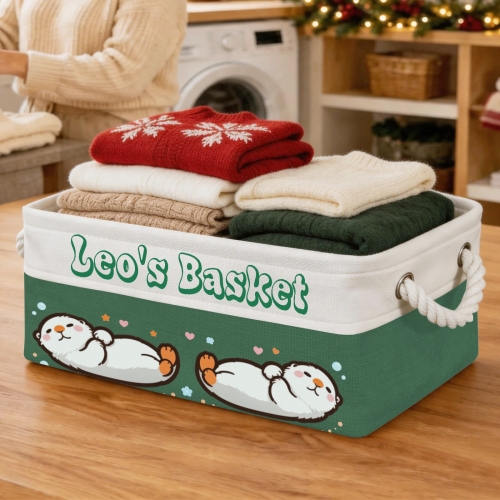 Custom Green Storage Basket ( Large )