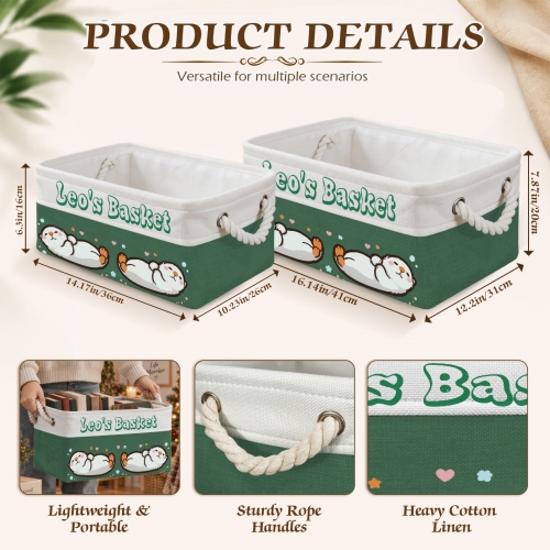 Custom Green Storage Basket ( Large )