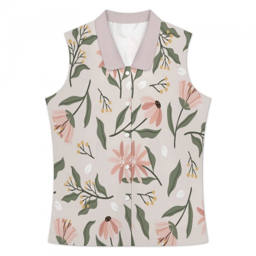 Women's Sleeveless Collared Top
