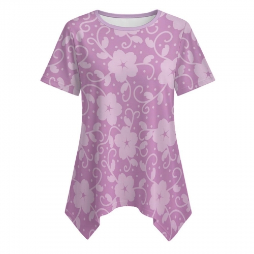 Women's Short Sleeve Asymmetric Hem Top