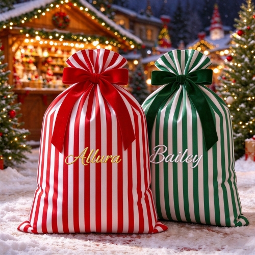 Custom Embroidered Christmas Gift Drawstring Bag